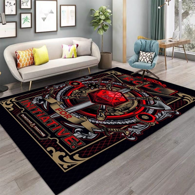 Gaming Console Room - Dungeons Dragons Dice Sword Vintage Print