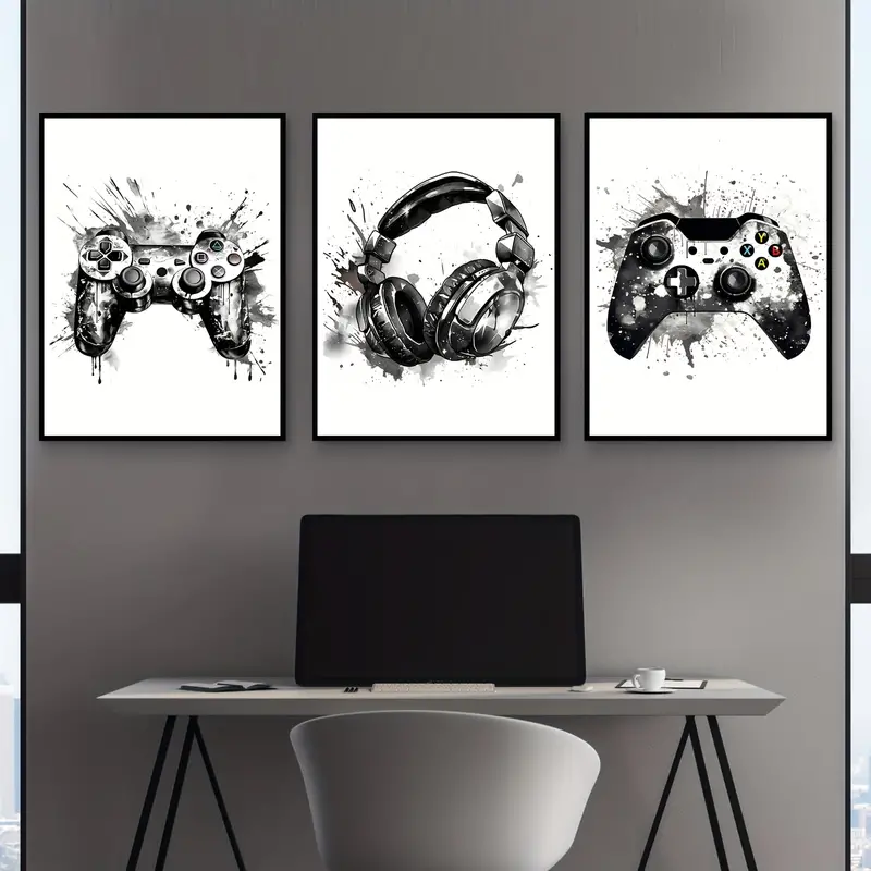 Gaming Console Room - 3pcs frameless Canvas Painting 3pcs/set Gaming
