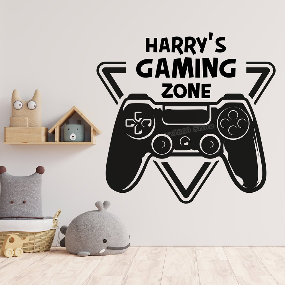 Gaming Console Room - Custom Name Gaming Zone Wall Decal