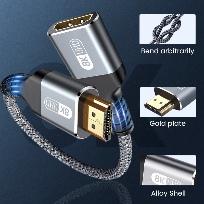8K HDMI Extension Cable HDMI 2 - Hdmi Cable 2.1 ulasan dan harga