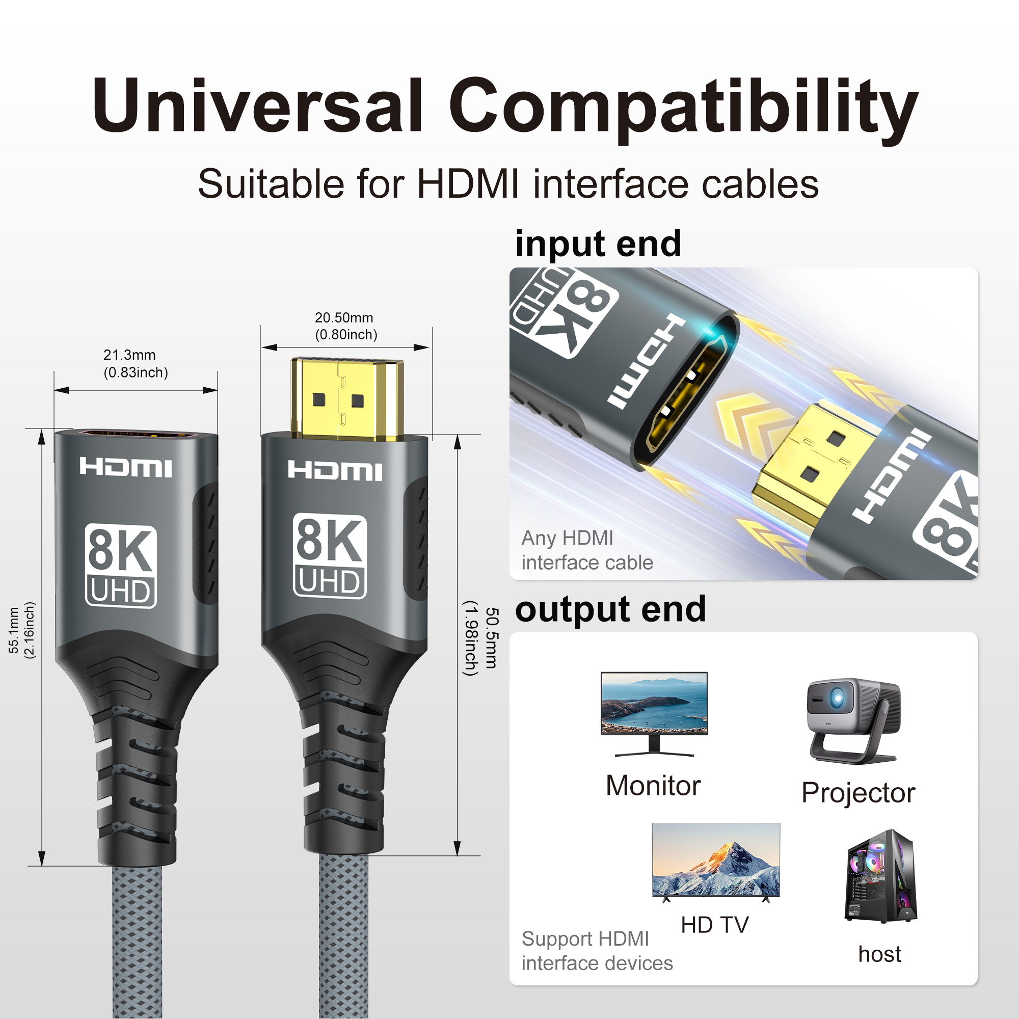 HDMI 2.1 Extension cable 8K HD - Hdmi Cable 2.1 ulasan dan harga