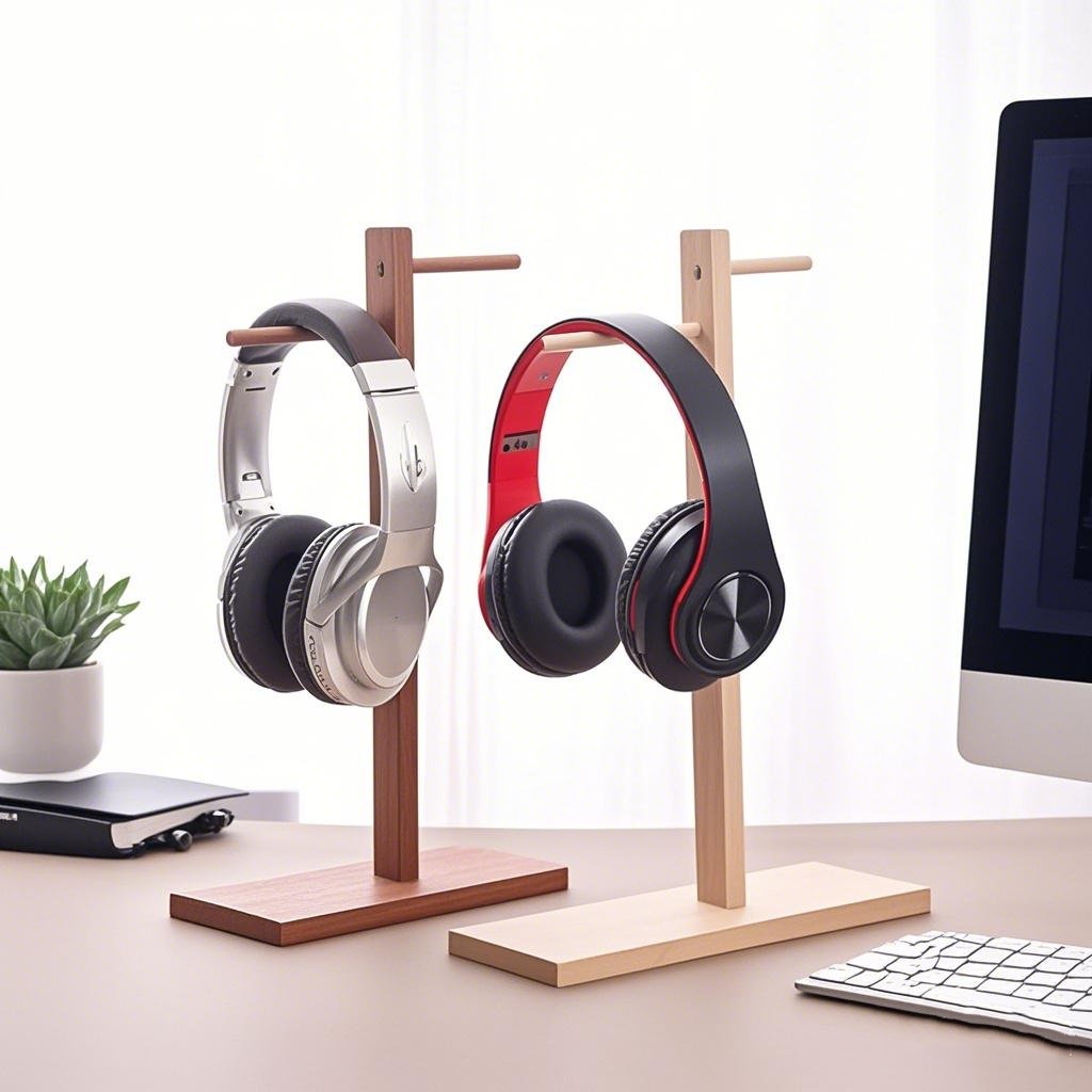 Wood Headphone Stand Earphone  - Gaming Console Room ulasan dan harga