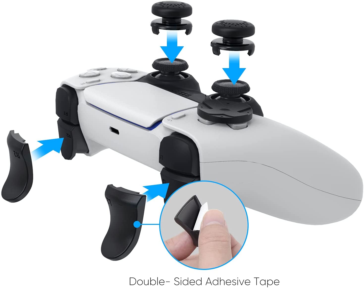 PS5 Accessory Kit Set, Compati - Trigger Extender Button ulasan dan harga