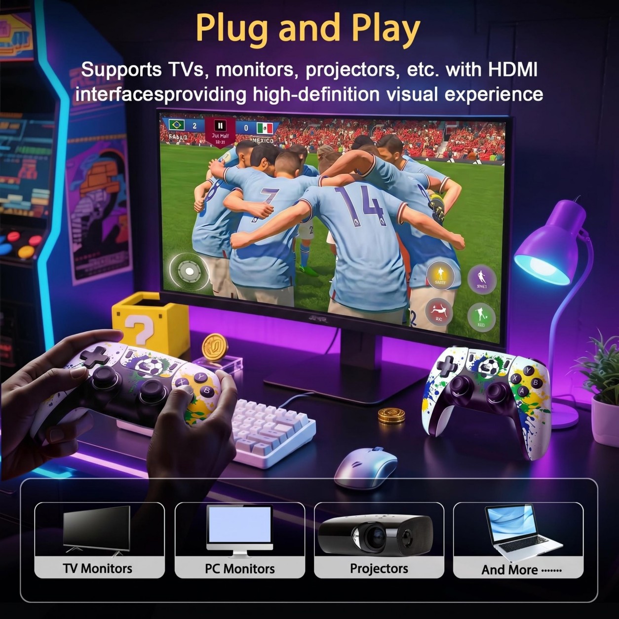 Football Pattern Wireless Game - Gaming Console For Kids ulasan dan harga