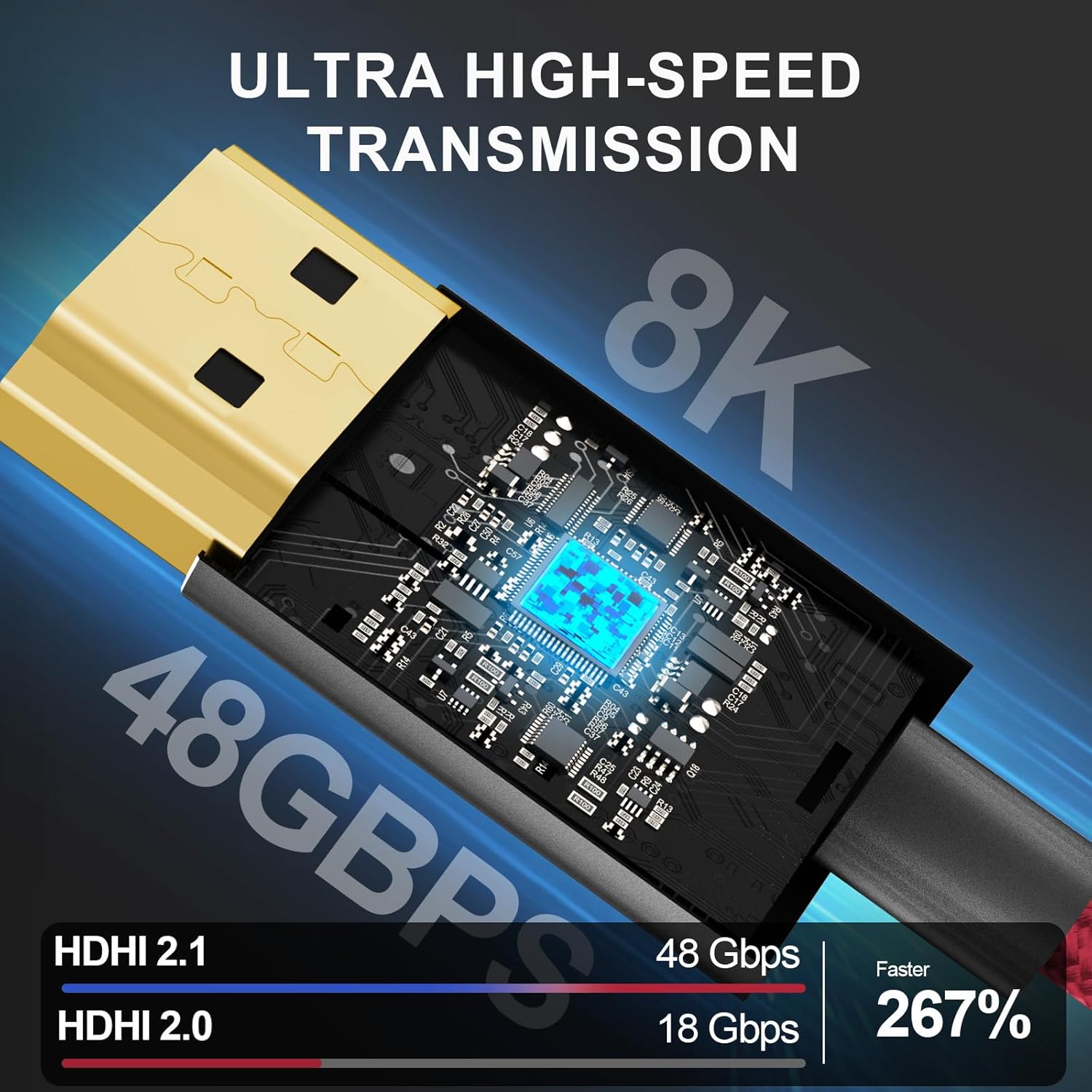8K 2.1 Micro-HDMI to Full HDMI - Hdmi Cable 2.1 ulasan dan harga
